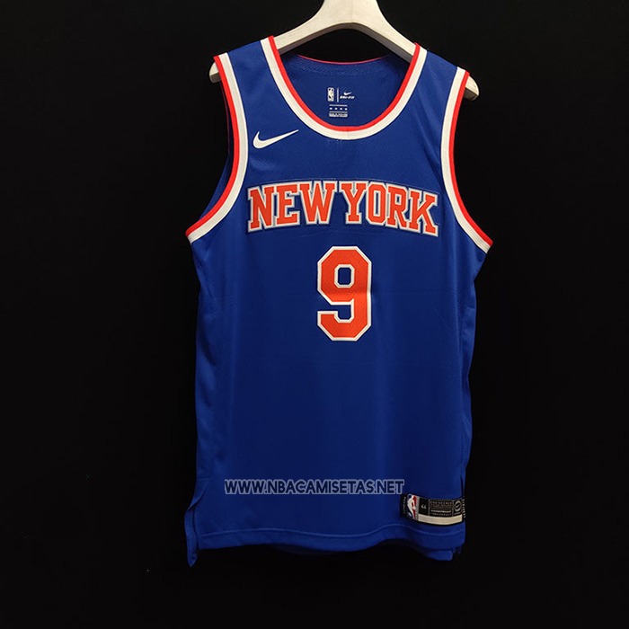 Camiseta New York Knicks RJ Barrett NO 9 Icon Autentico Azul